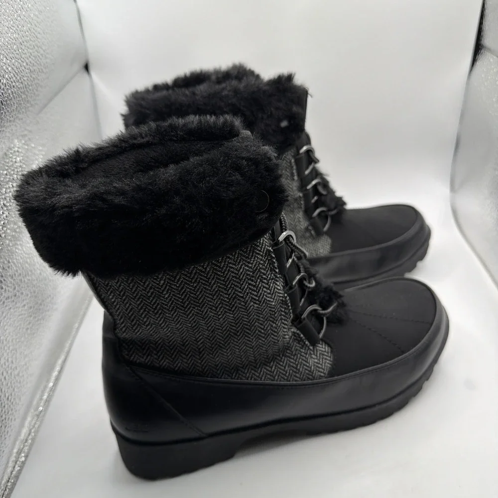 *New in Box* JBU Northgate Herringbone Booties with Faux‎ Fur, Women's Size 9